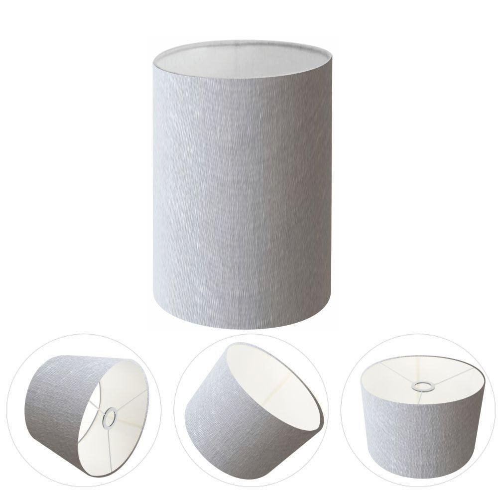 Cúpula Abajur E Luminária Cilíndrica Vivare Cp-7003 ø15x20cm - Bocal Nacional Rustico-cinza
