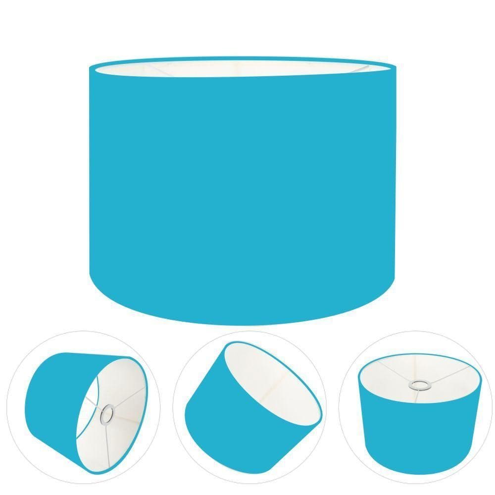 Cúpula Abajur Cilíndrica Cp-7019 ø40x30cm Azul Turquesa
