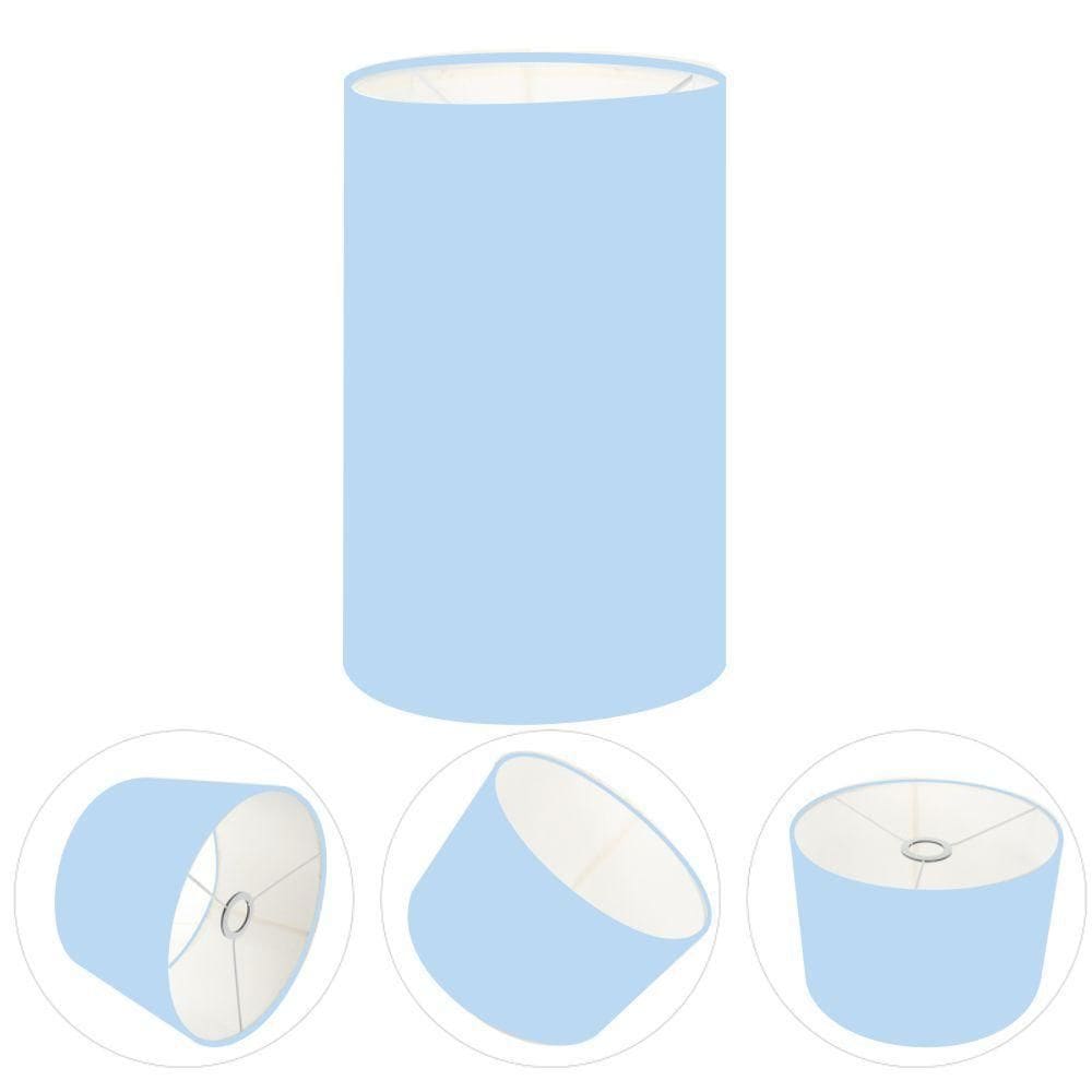 Cúpula Abajur E Luminária Cilíndrica Vivare Cp-7002 ø13x30cm - Bocal Nacional Azul-bebê