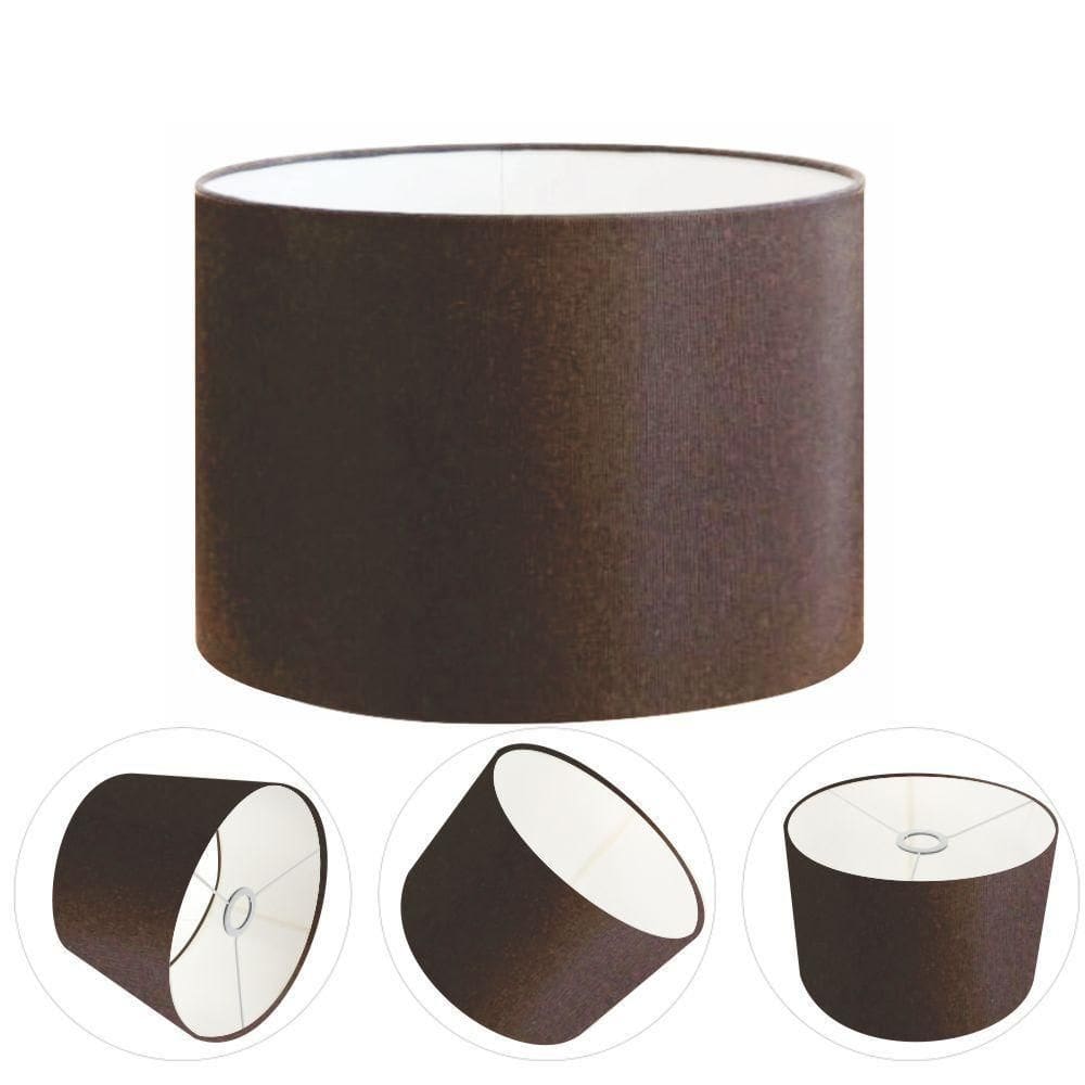 Cúpula Abajur E Luminária Cilíndrica Vivare Cp-7018 ø40x25cm - Bocal Nacional Café