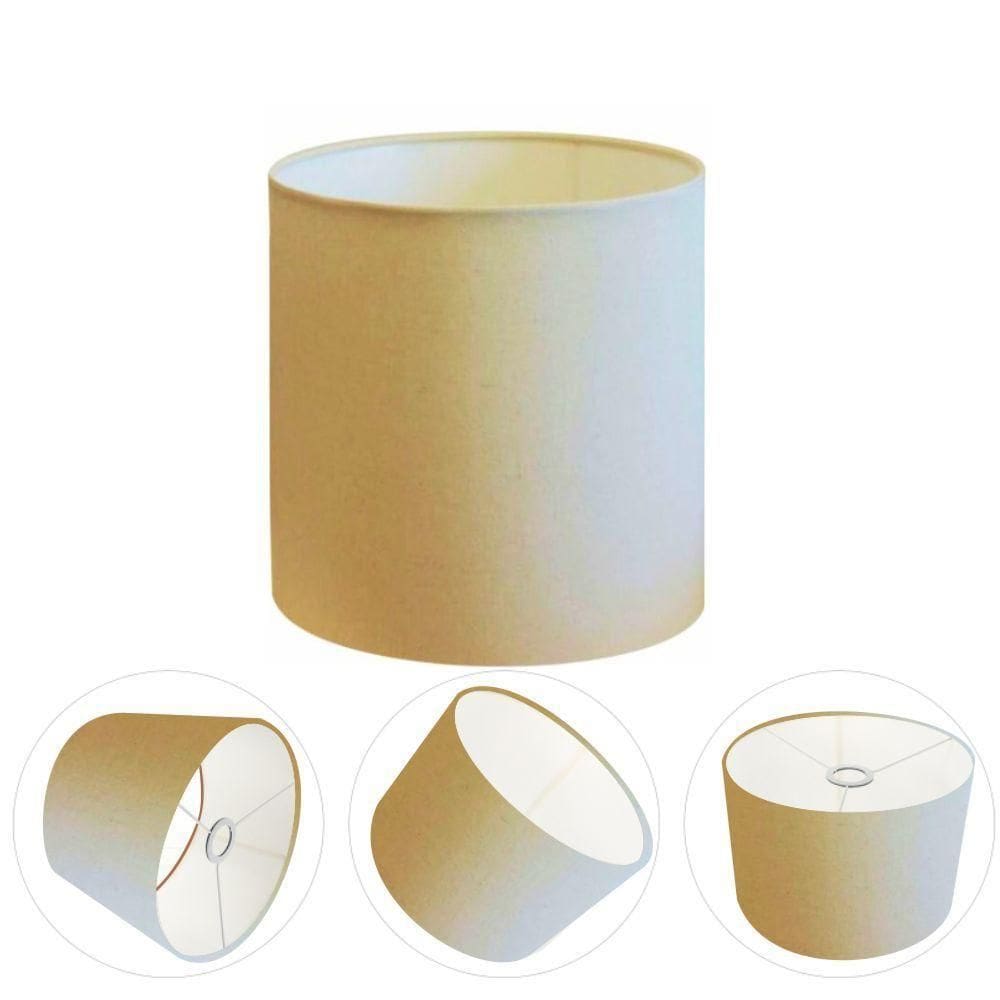 Cúpula Abajur E Luminária Cilíndrica Vivare Cp-7008 ø20x25cm - Bocal Nacional Algodão-crú