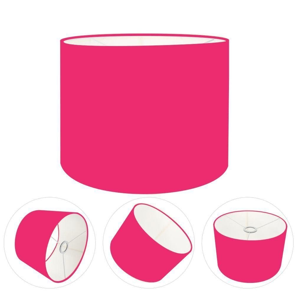 Cúpula Abajur E Luminária Cilíndrica Vivare Cp-7011 ø30x21cm - Bocal Nacional Rosa-pink