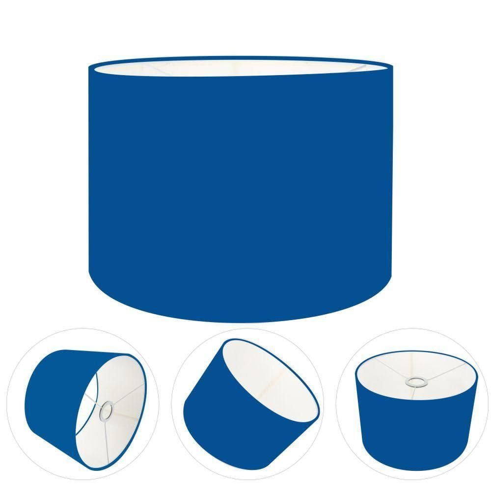 Cúpula Abajur E Luminária Cilíndrica Vivare Cp-7018 ø40x25cm - Bocal Nacional Azul-marinho