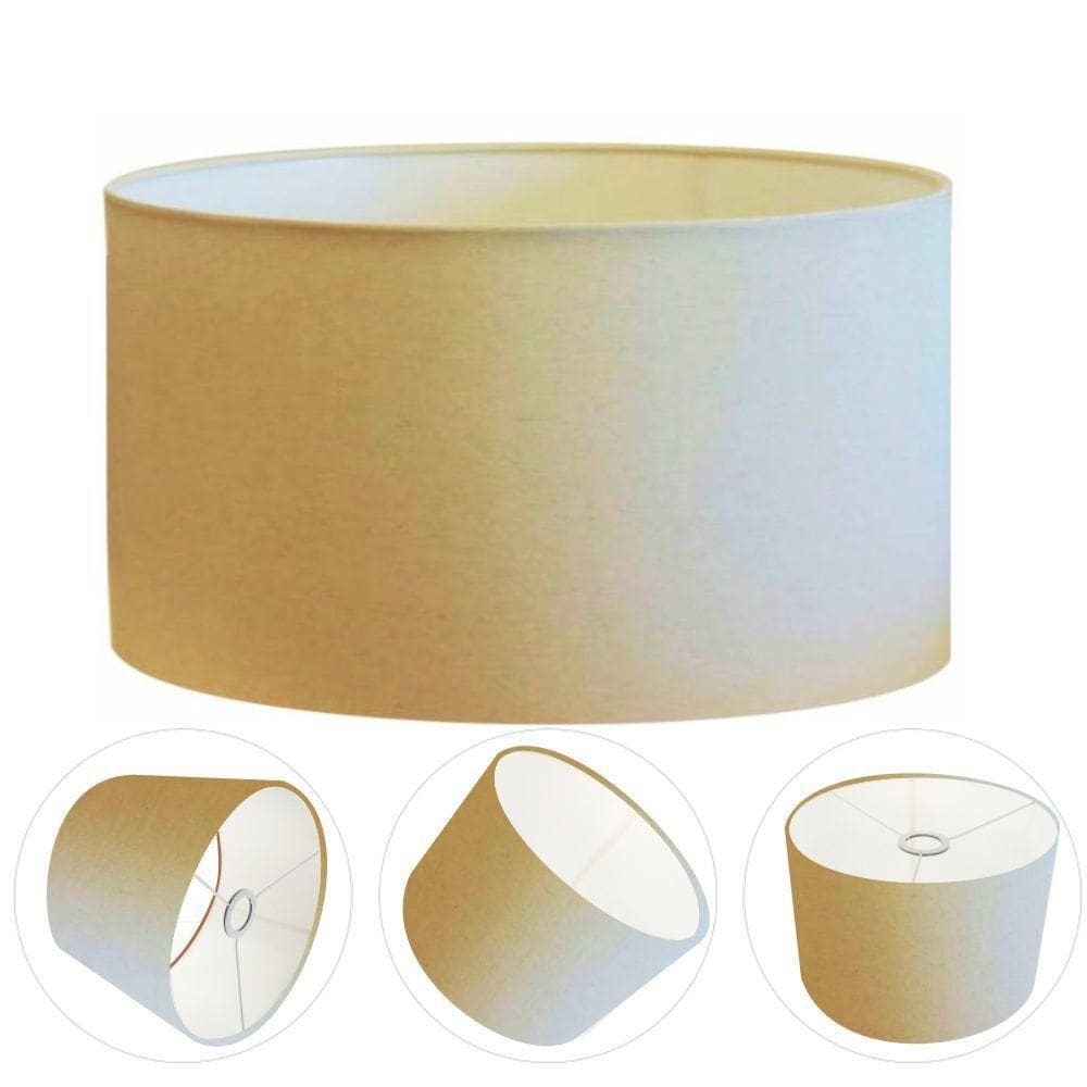 Cúpula Abajur Cilíndrica Cp-7023 ø50x21cm Algodão Crú