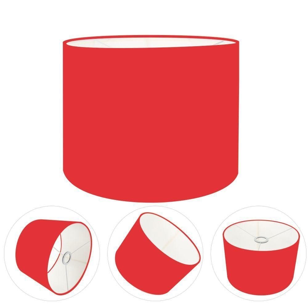 Cúpula Abajur Cilíndrica Cp-7016 ø35x30cm Vermelho