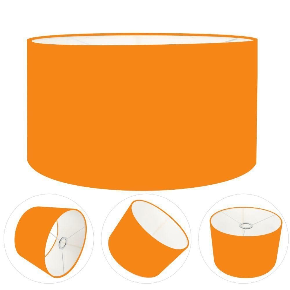 Cúpula Abajur Cilíndrica Cp-7026 ø55x25cm Laranja