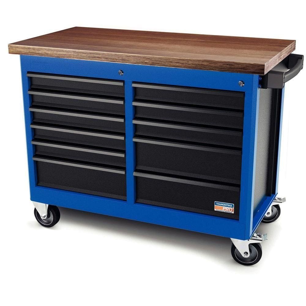 Bancada Móvel Com 11 Gavetas Tramontina Pro Azul Tramontina