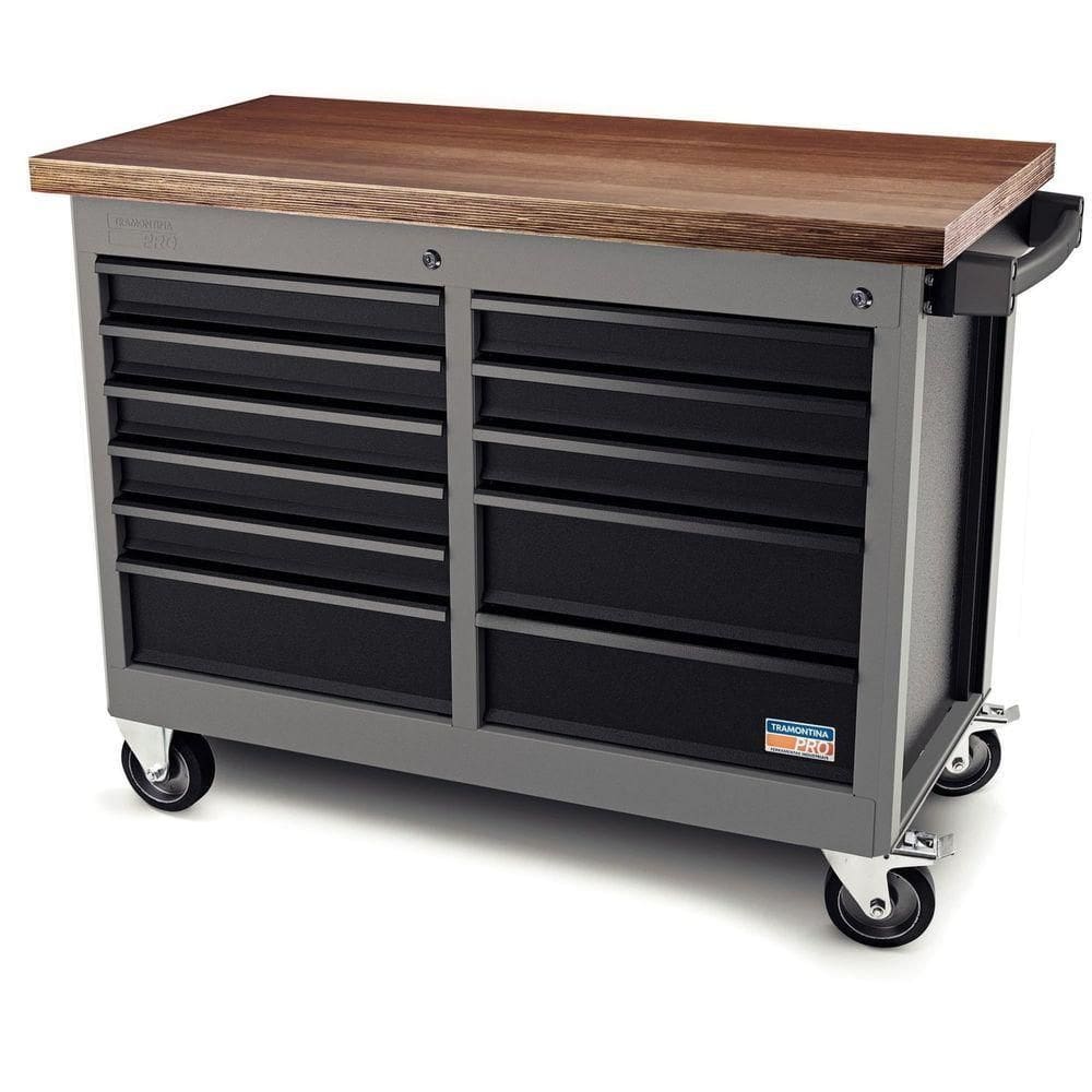 Bancada Móvel Com 11 Gavetas Tramontina Pro Cinza Tramontina