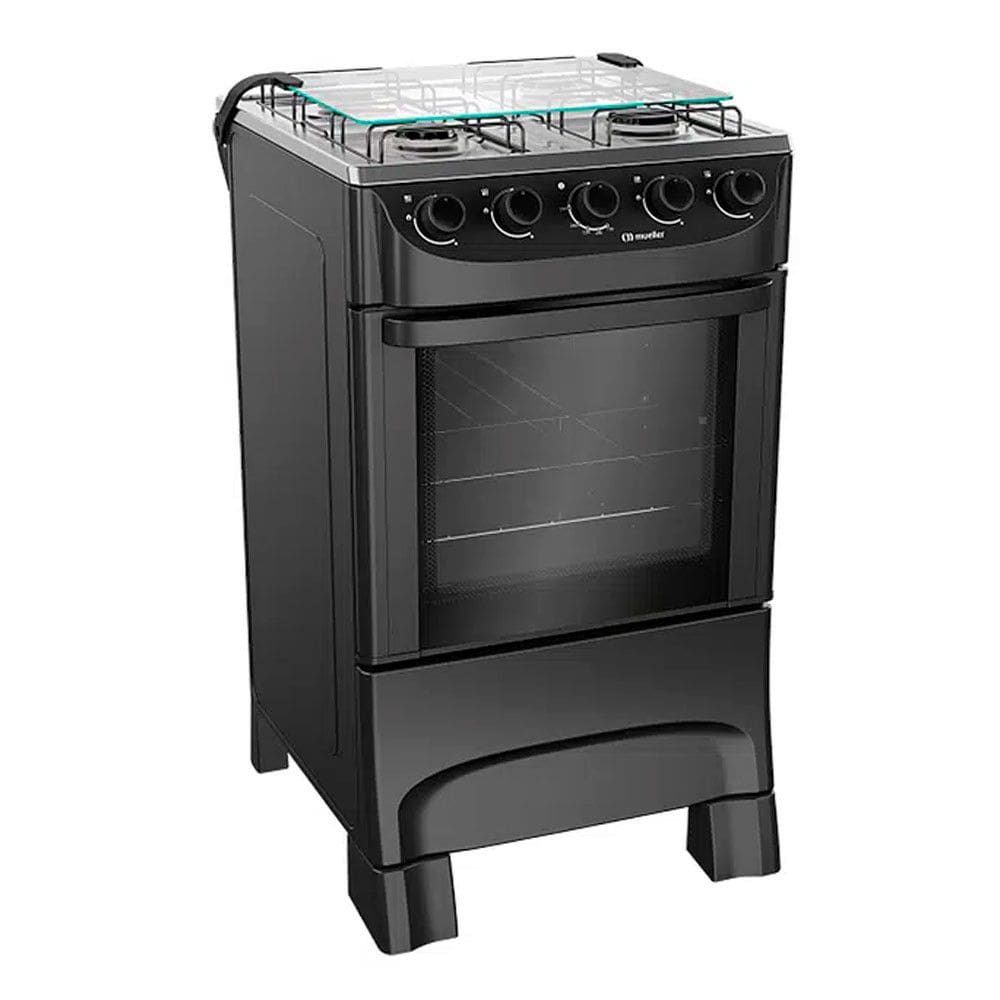 Fogão Mueller MFI4BA Acendimento Manual 4 Bocas Mesa Inox Forno 48,1L