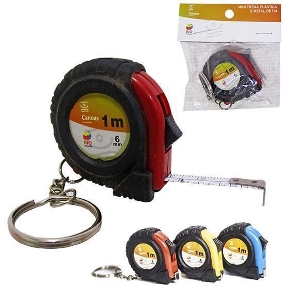 Chaveiro Trena Automatica Com Trava Colors 1Mx6Mm