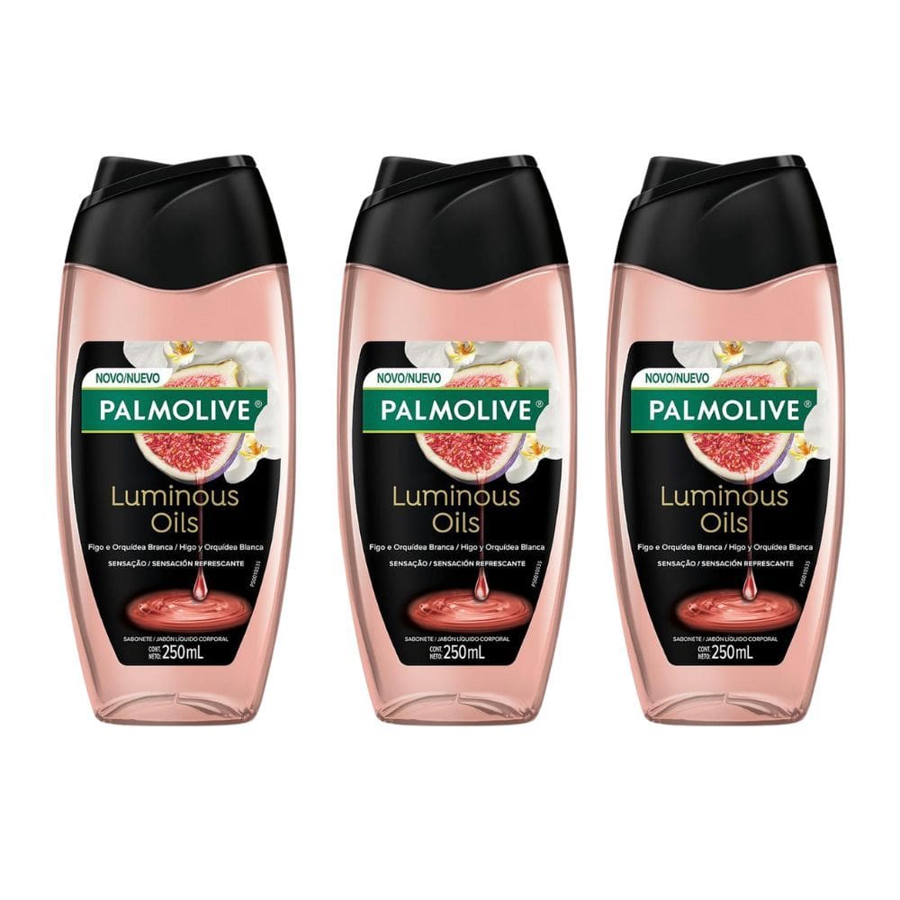 Kit 3 Sabonete Líquido Palmolive Luminous Figo e Orquídea 250ml