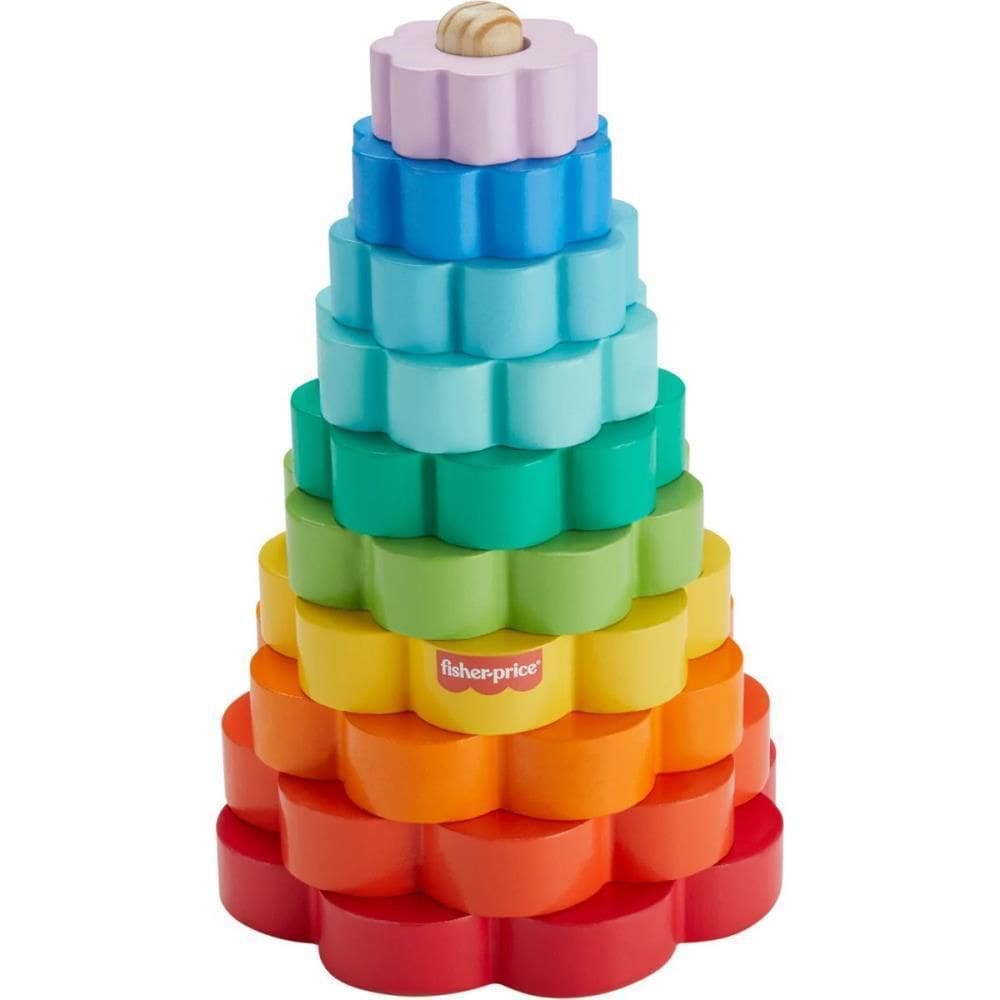 Fisher Price Wood Aneis Empilhaveis 10Pcs