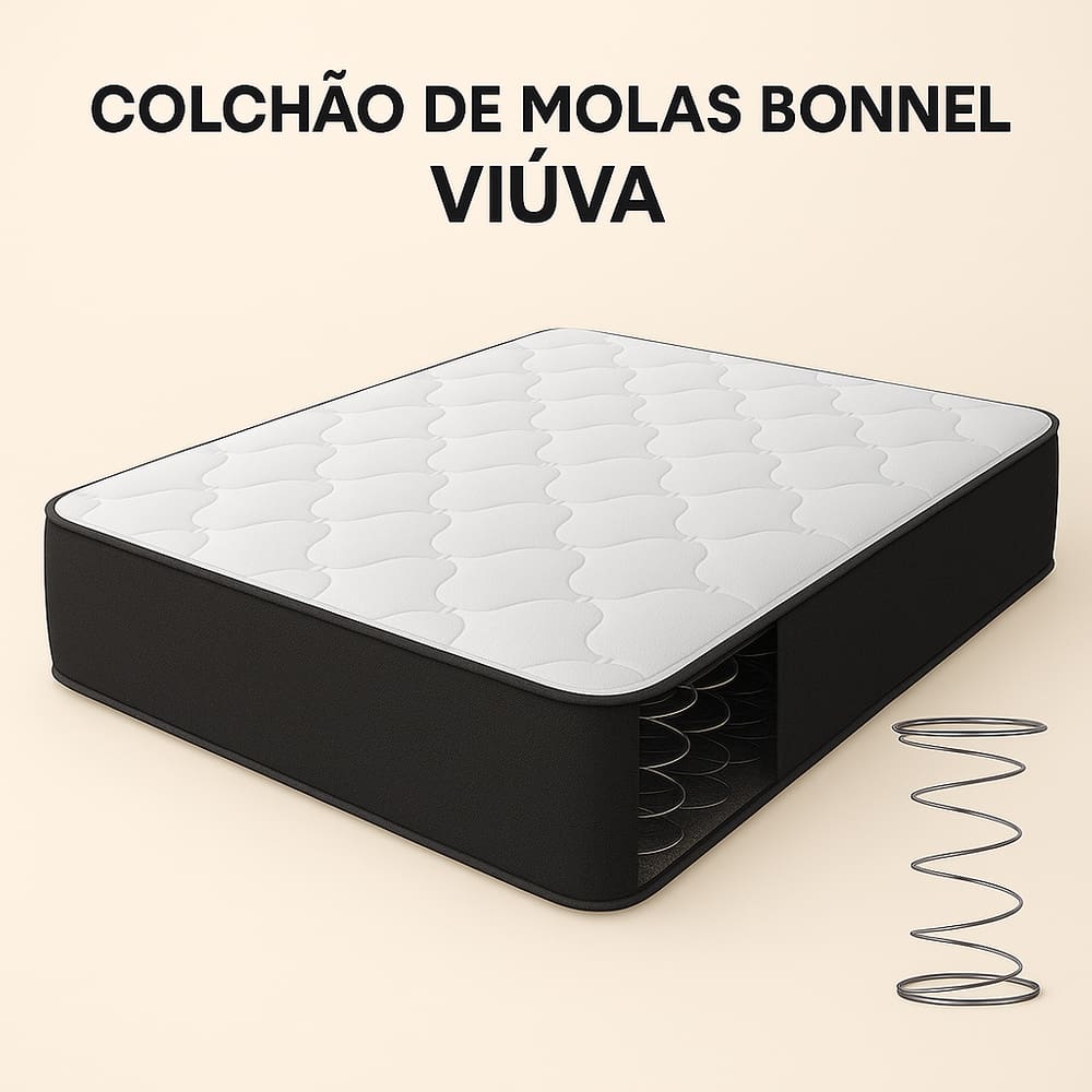 Colchão de Molas Bonnel Viúva 1,28x1,88x24cm – Conforto, Resistência e Qualidade