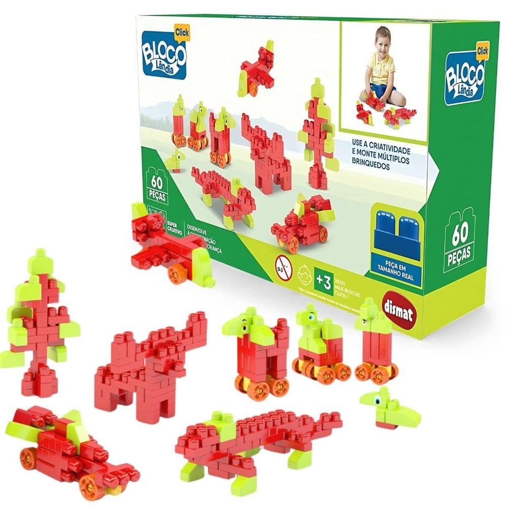 Brinquedo Educativo Blocos De Montar 60 Peças - Xk101 Dismat
