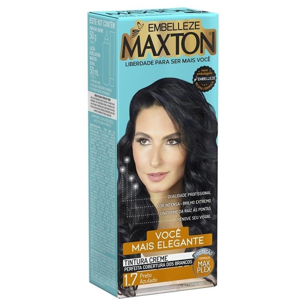 Tintura Maxton Kit Prático 1.7, Preto Azulado