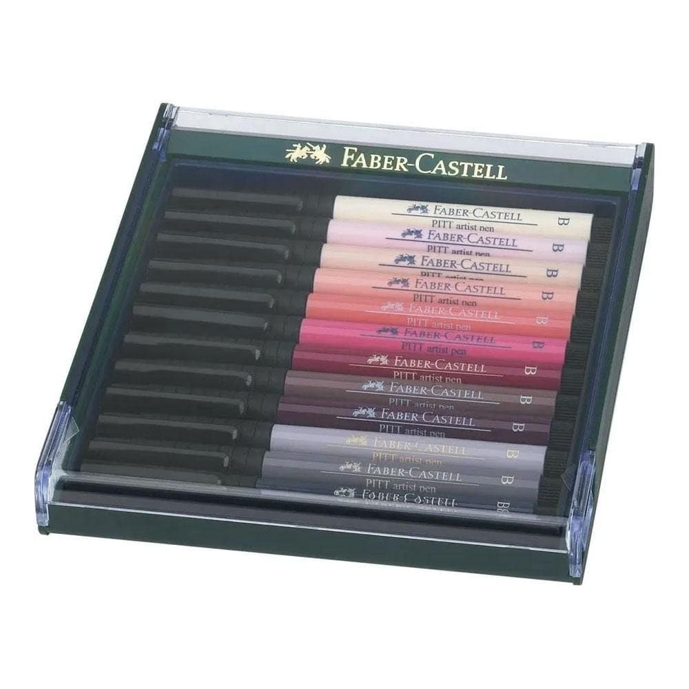 Caneta artística Pitt Tons de Pele 12 unid Faber-Castell