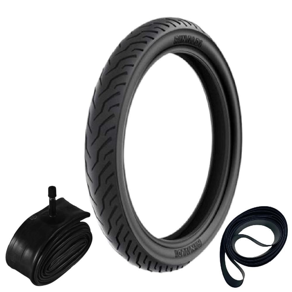 Pneu Bis Pop 60/100-17 Tt Ss48 Rinaldi + Câmara + Cinta