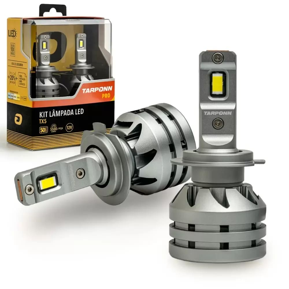 Kit Lâmpadas Led Tarponn  TP-6122 TX5 Pro H7 6000k 50W
