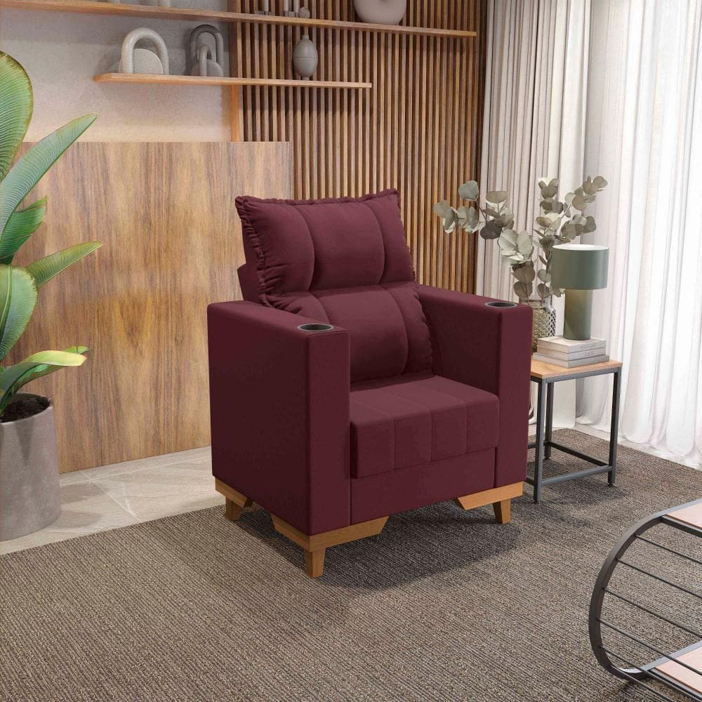 Poltrona Reclinável Kappesberg Florenza Veludo Bordô