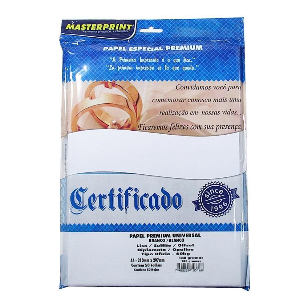 Papel Offset Opaline Liso Diplomata A4 180G Branco 100