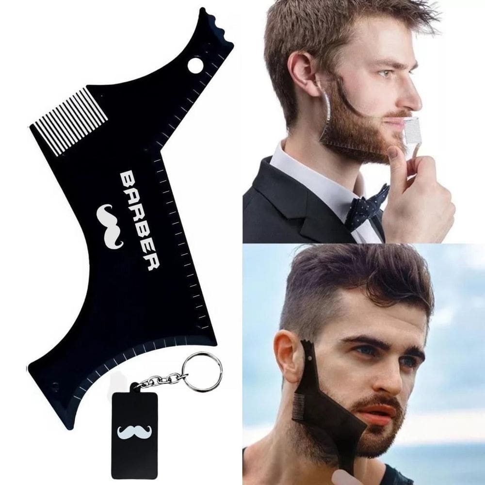 Pente Acrilico Alinhador Barba E Bigode Alinhamento Estiloso