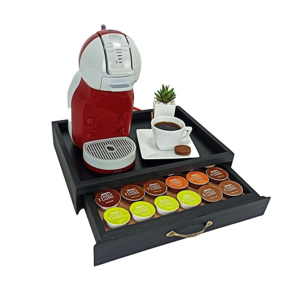 Porta Cápsulas Gaveta 41X30 Dolce Gusto - Preto 24 Cápusulas