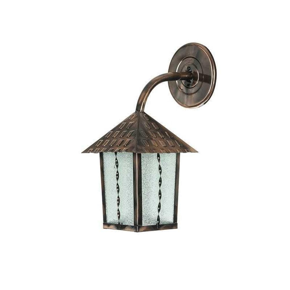 Arandela Colonial Quad.Vidro Pontilhado Cobre Blumenau