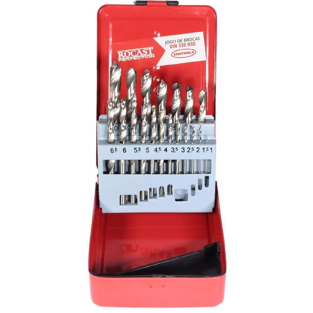 Jogo Broca Helicoidal Haste Cilíndrica 19Pcs 5,0160 Rocast