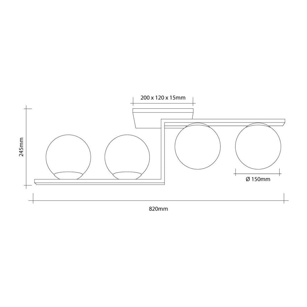 Lustre Plafon Havana 4 Startec Cobre 82Cm - Alumínio E Vidro