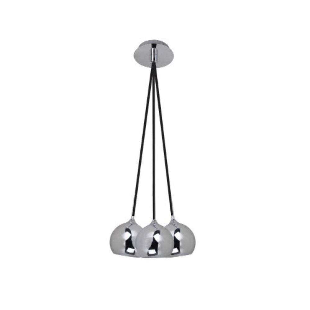 Pendente Drip Cromado 26Cm 3 Lâmpadas Mesa Bancada Aparador
