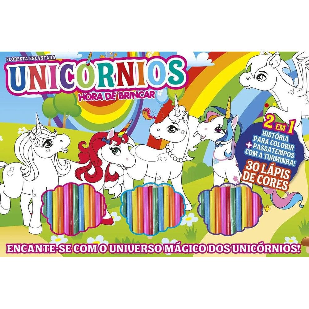 Livro Hora De Brincar - Colorir E Passatempos - Unicórnios