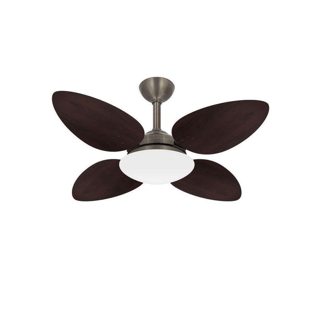 Ventilador Teto Bronze 4 Pás Mdf Potente Pétalo Ventax 110V