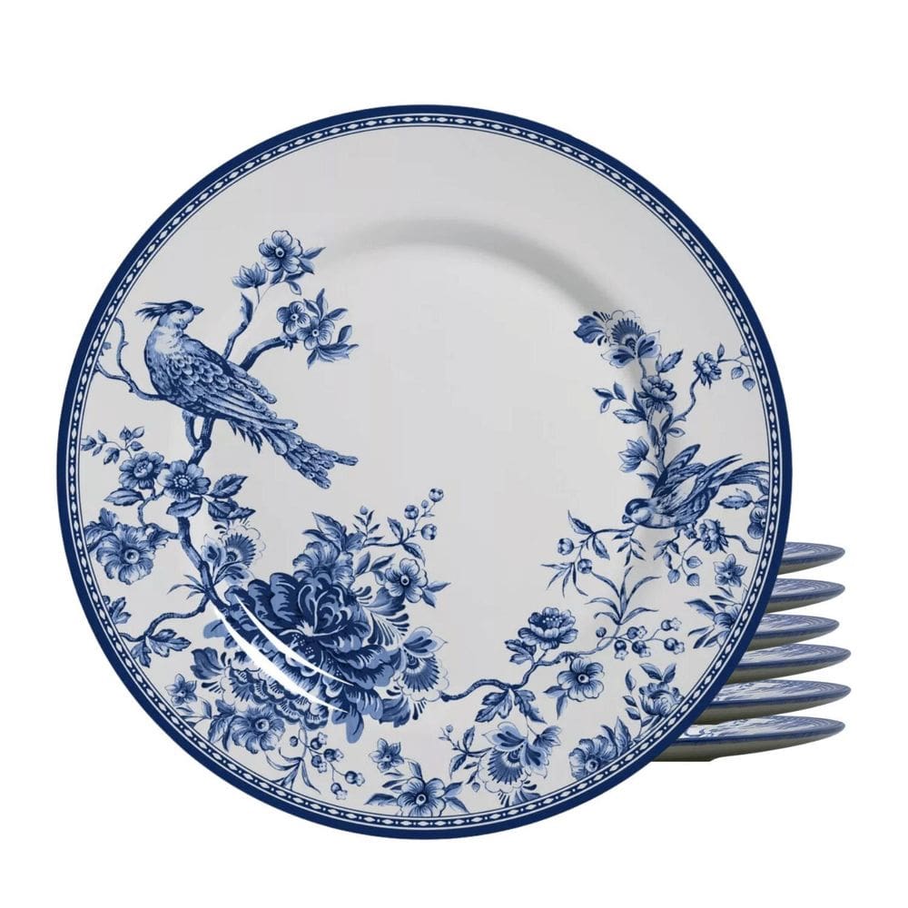 Jogo De 6 Pratos Raso Cerâmica 29Cm Chinese Garden Alleanza