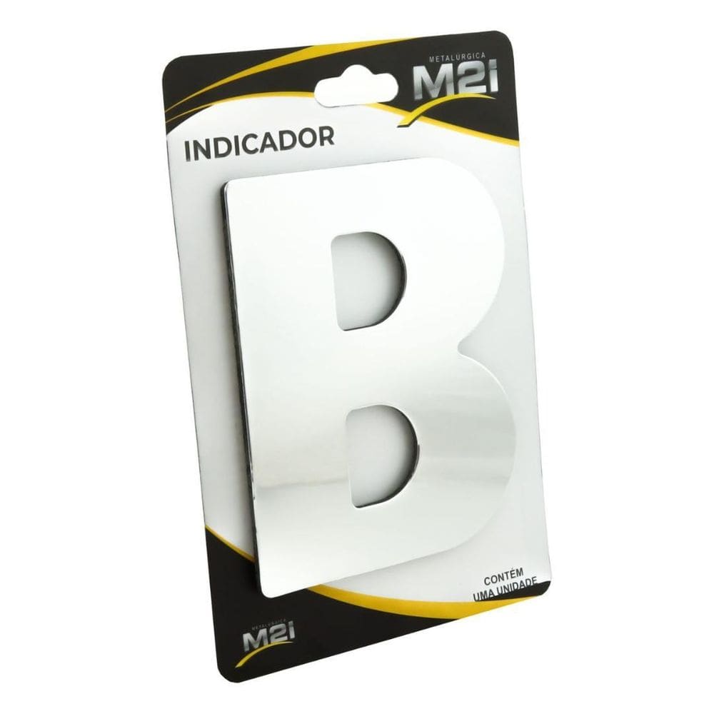 Letra B Residencial Em Aluminio Composto Cor Espelhado 12 Cm