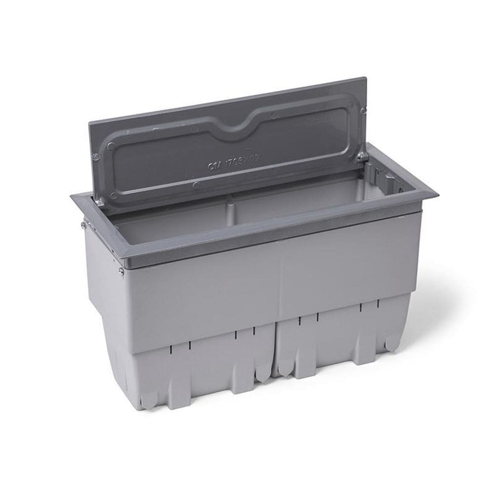 Caixa De Tomadas Para Mesa 8 Blocos Em Alumínio Cinza