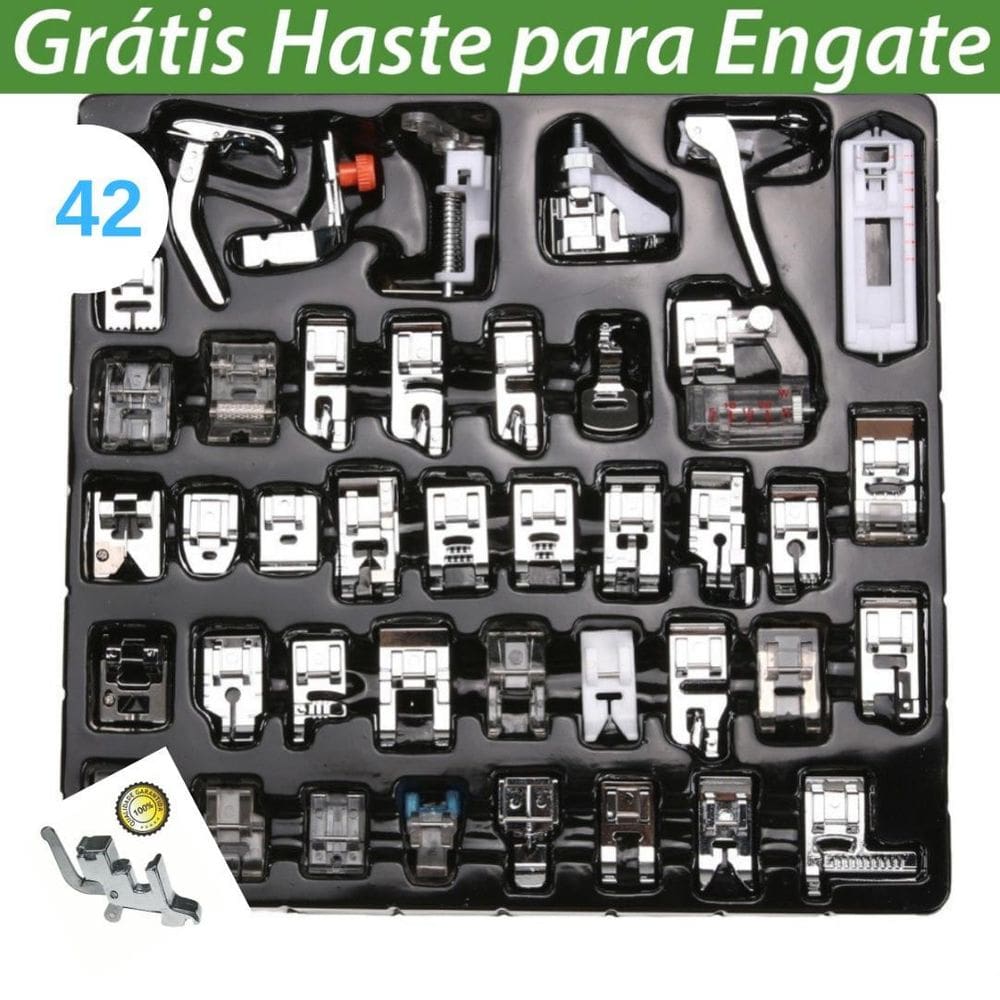 Kit Calcador Multifuncional Costura Domestica 42 Pçs + Haste