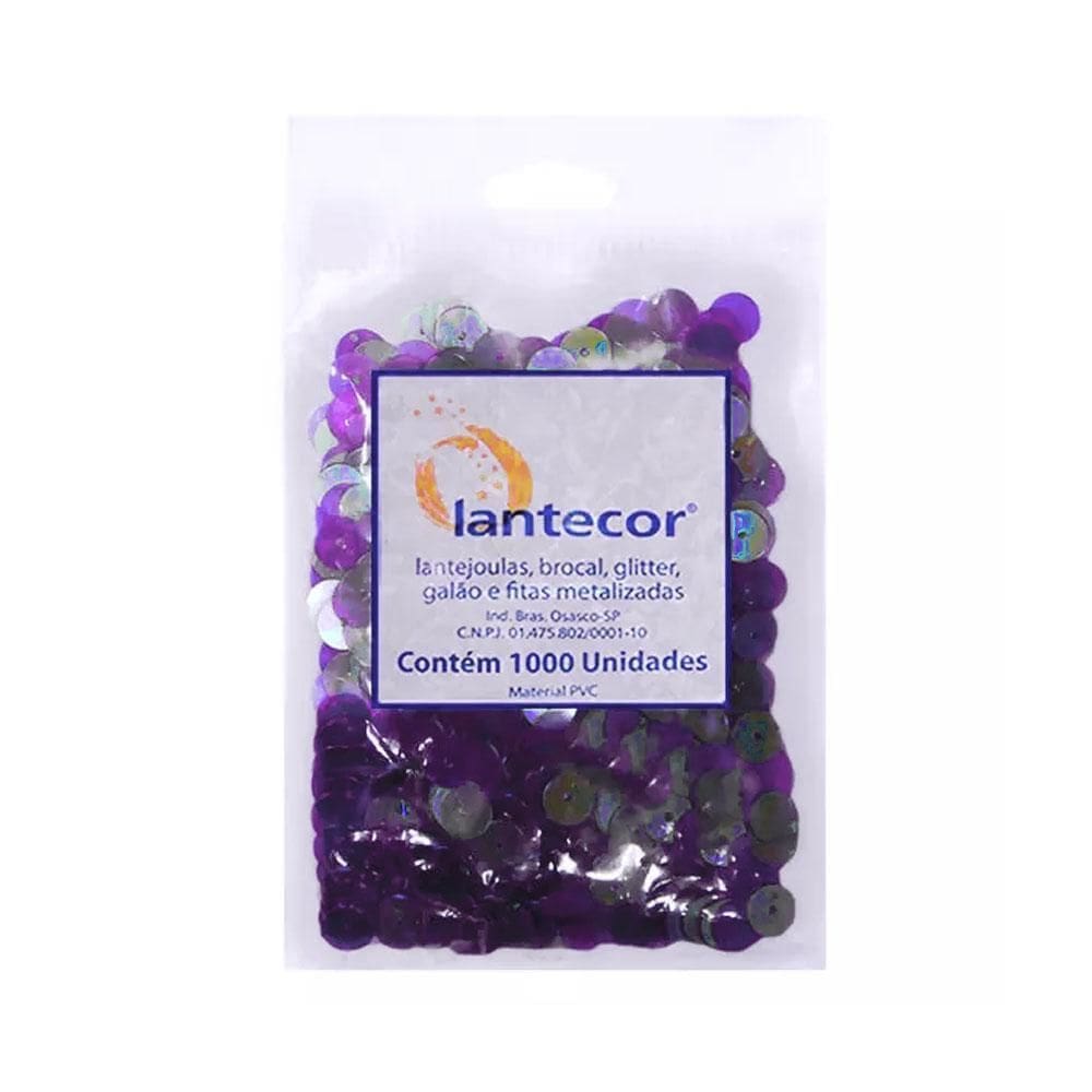 Lantejoula Holográfica 8Mm Iris Roxo 1000 Unidades Iantecor