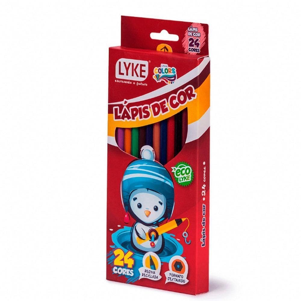 Lápis De Cor De Resina Reciclada 24 Cores Lyke