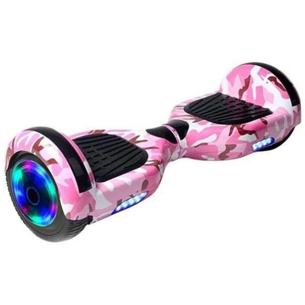 Hoverboard Overboard Skate Elétrico Led Rosa Camuflado Nº22