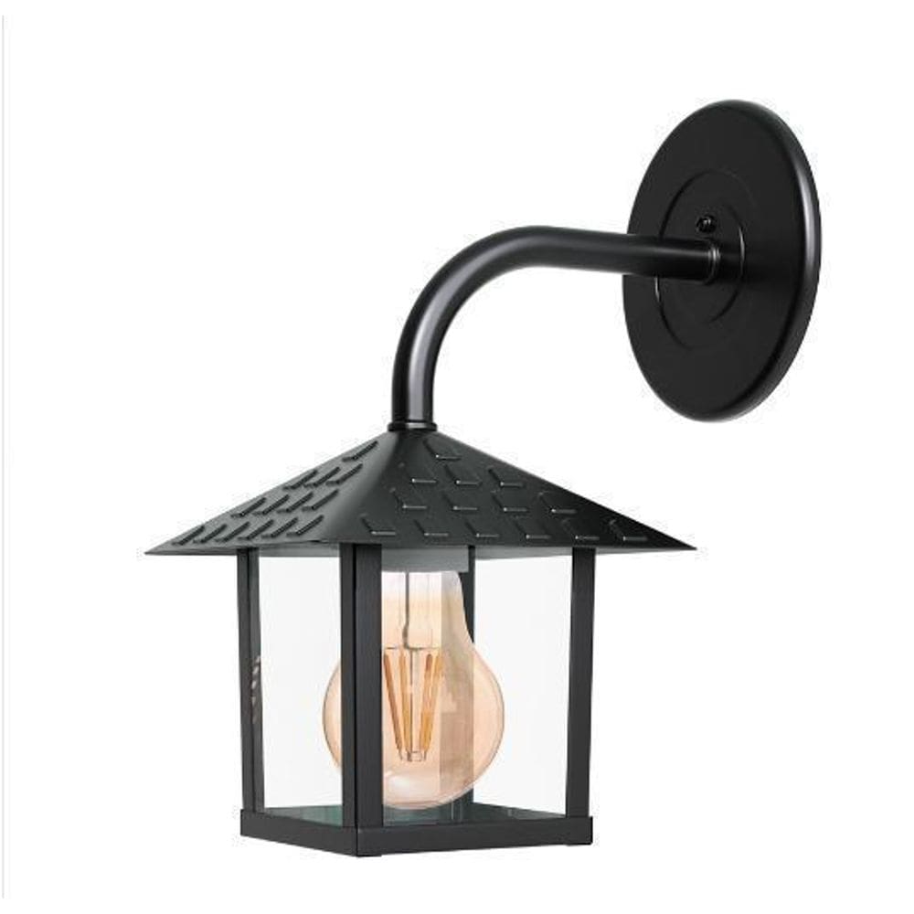 Arandela Colonial Nina Quad Vidro Liso 1Xe27 - Preto