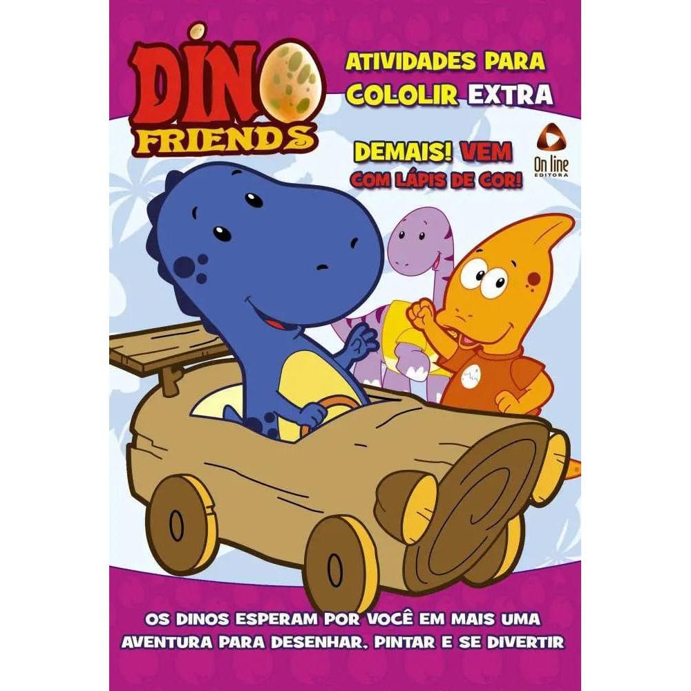 Livro Atividades Para Colorir Extra - Dino Friends