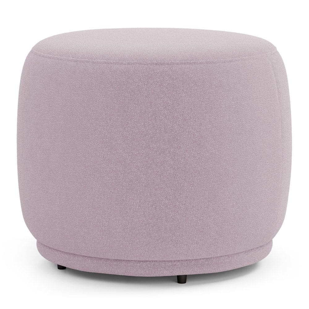 Puff Decorativo Orgânico Living Molly Redondo Bouclê Rosé - Abmaza