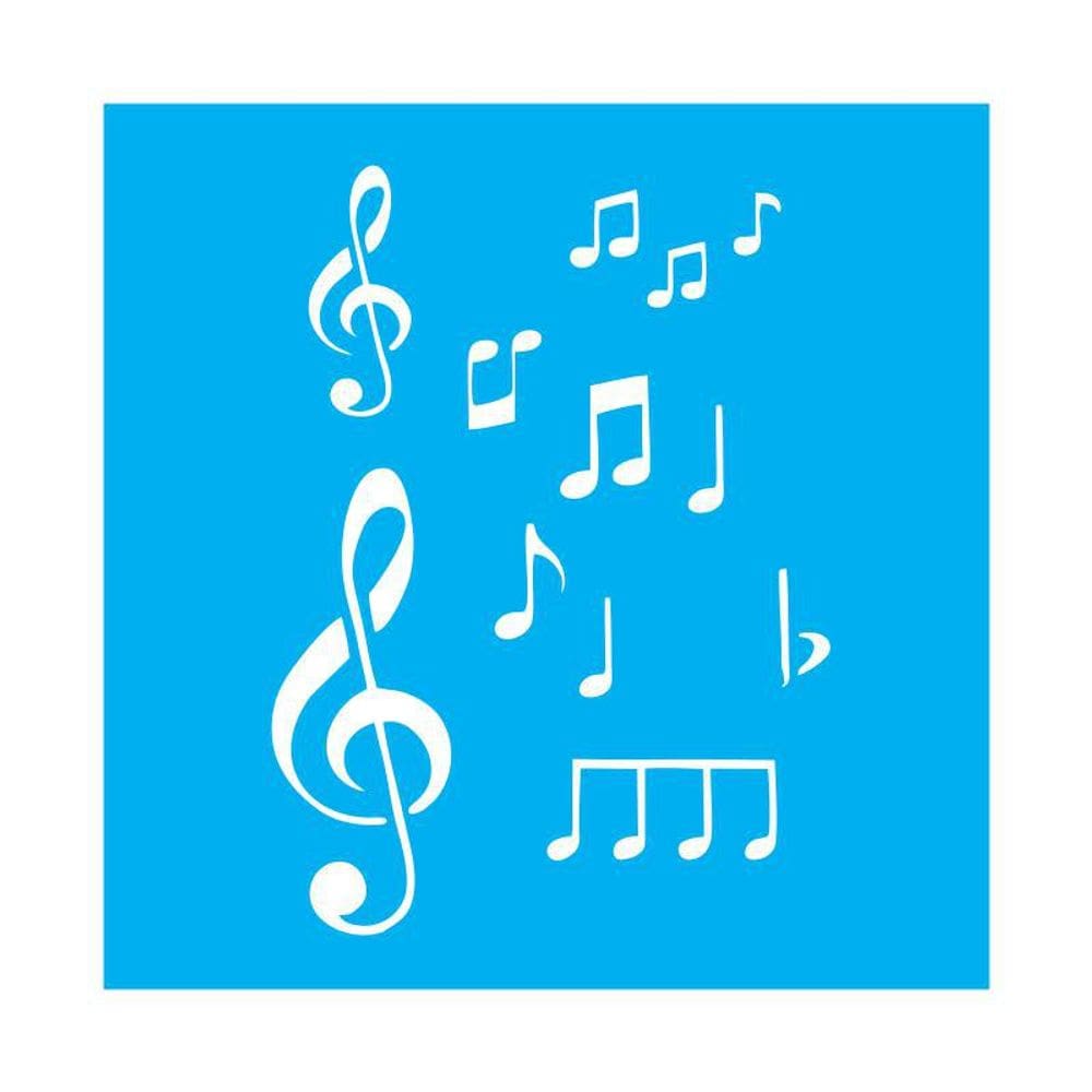 Stencil Tamako Notas Musicais - 30X30Cm - Ref 9690