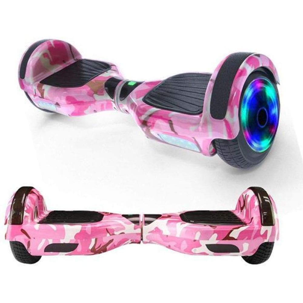Hoverboard Overboard Skate Elétrico Led Rosa Camuflado Nº6