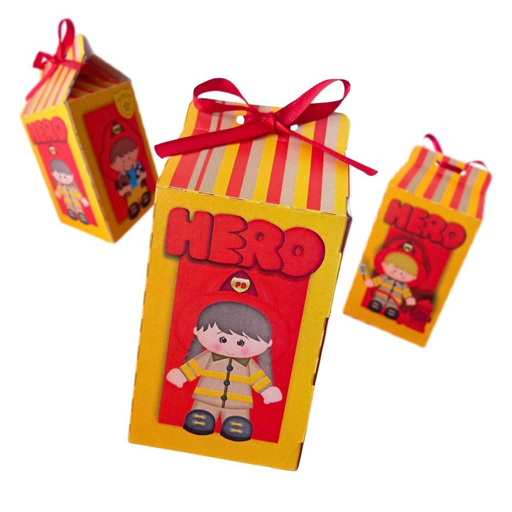 30 Caixinhas Lembrancinhas Decorativas Bombeiro Para Festas