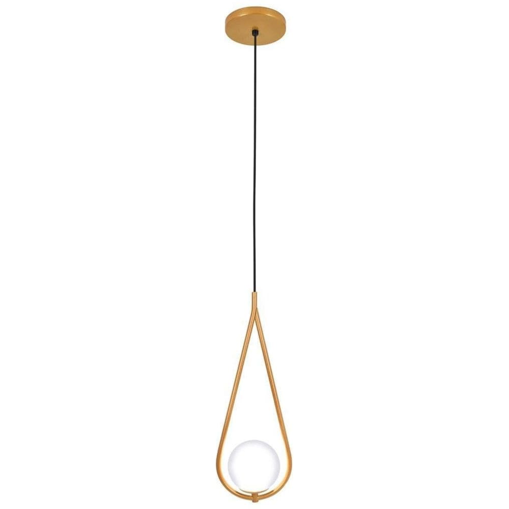 Kit 2 Luminárias Pendente Gota Globo Vidro Quarto Dourado