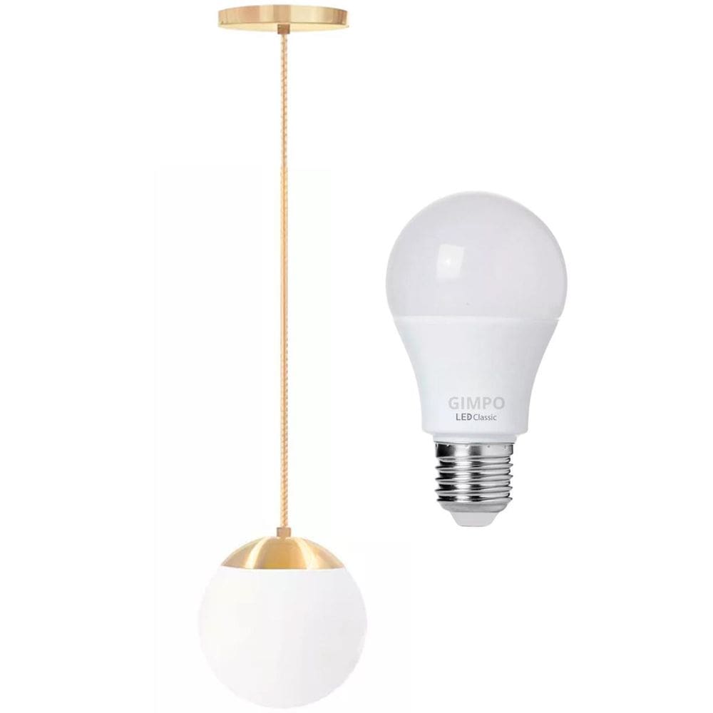 Luminária Lustre Pendente 215Cm Jabuticaba Globo Vidro 15Cm