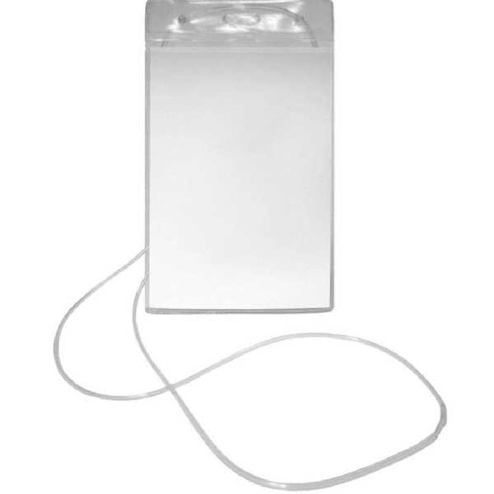 Crachá Com Cordão Transparente Vertical 12x8cm 50un Romitec