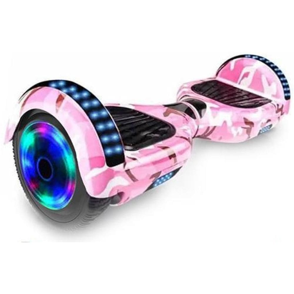 Hoverboard Overboard Skate Elétrico Led Rosa Camuflado Nº29