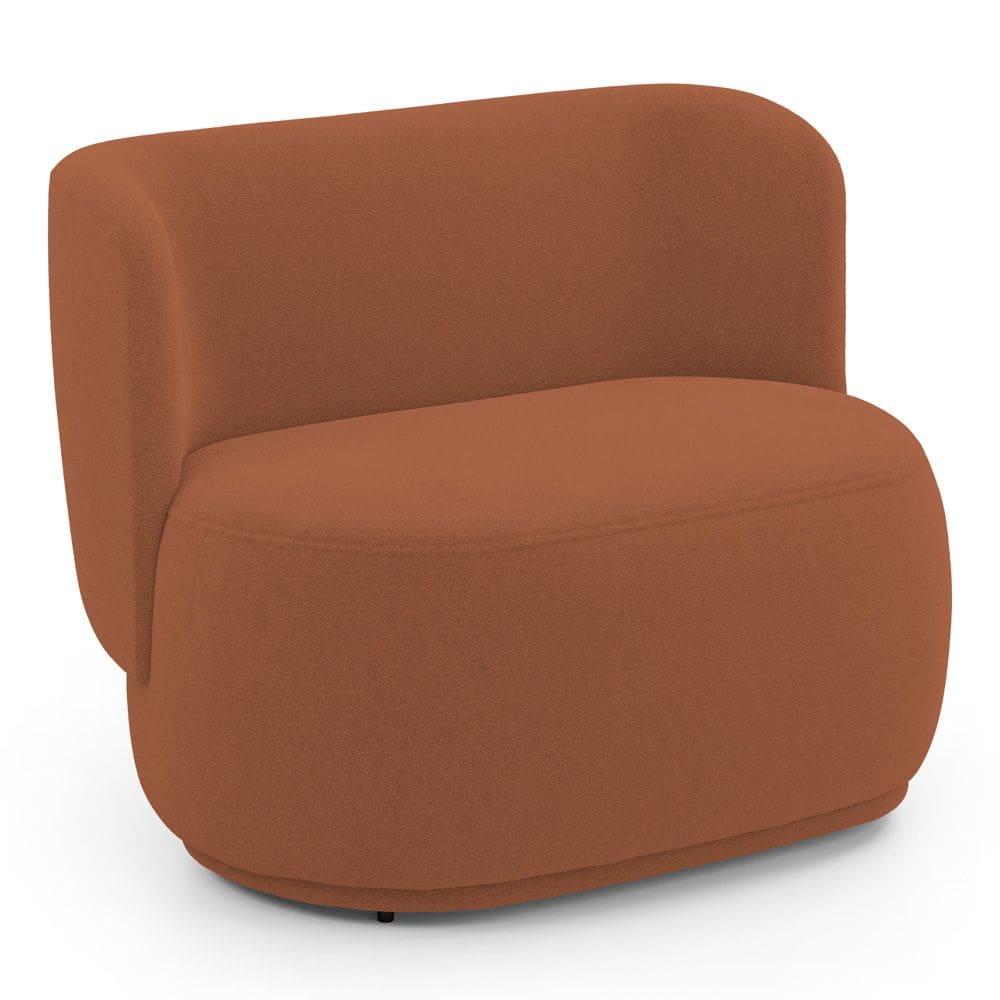 Namoradeira Decorativa Orgânica Molly 02 Lugares Bouclê Terracota - Abmaza